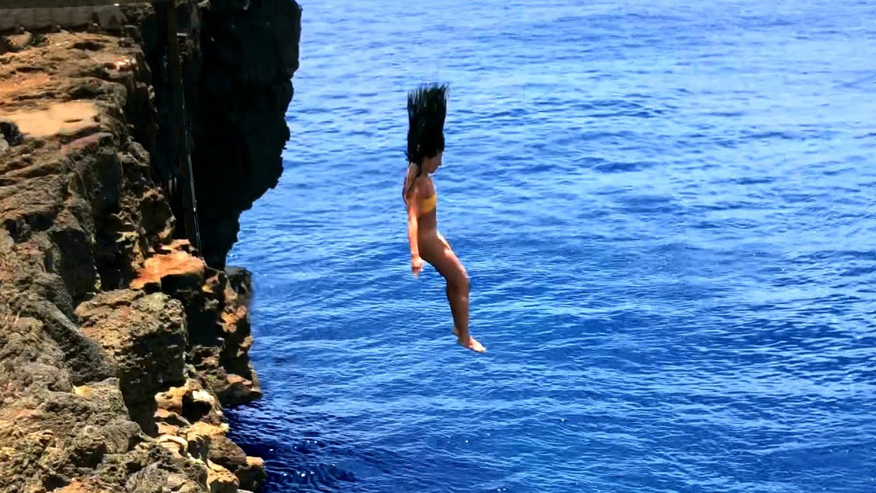 Bikini Cliff Jumping Gone Wrong Big Island Hawaii VLOG 9