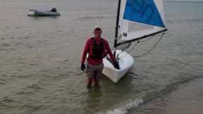 Captain Brian landing his sail boat on Lake Michigan July 18, 2021